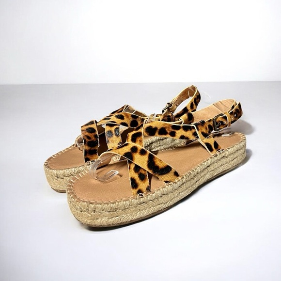 🌻NEW NWOT Madewell The Malia Espadrille Sandal in Leopard Calf Hair Size 9.5 - Picture 2 of 13